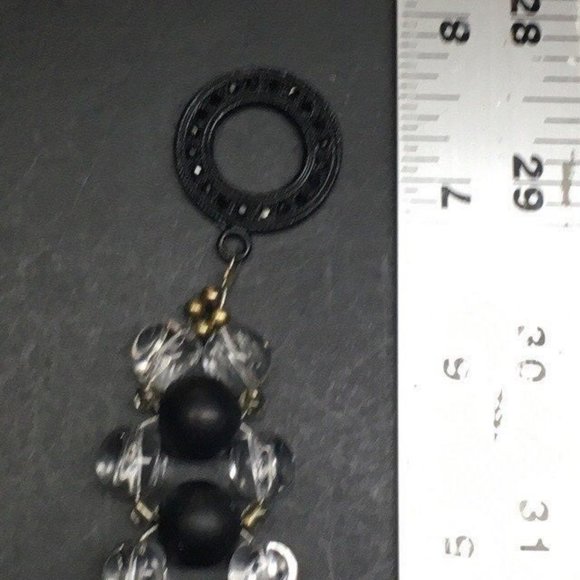 Black Toggle Closure Bracelet As Is Clear Gold Seed Bead Retro BoHo - Picture 8 of 8